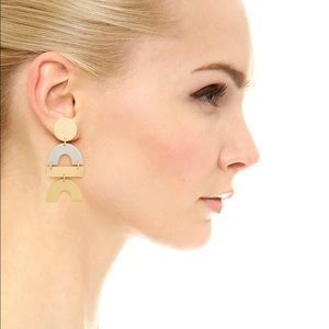 Madewell Gold & Silver Drop Statement Earrings